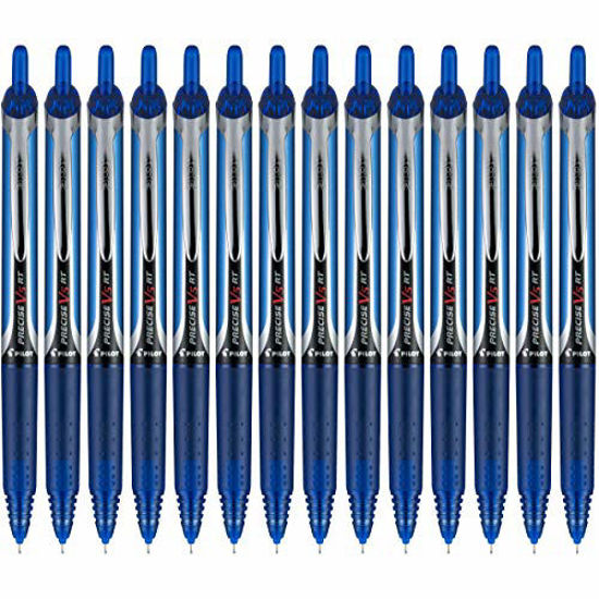 Picture of PILOT Precise V5 RT Refillable & Retractable Liquid Ink Rolling Ball Pens, Extra Fine Point (0.5mm) Blue, 14-Pack (15424)