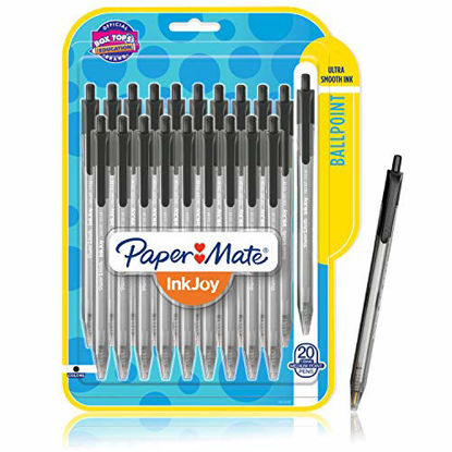 Picture of Paper Mate 1951395 InkJoy 100RT Retractable Ballpoint Pens, Medium Point, Black, 20 Count