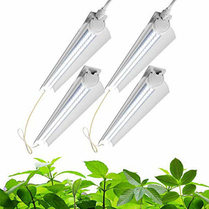 Picture of Barrina Grow Light, 96W(4 x 24W, 600W Equivalent), 2ft T8, Super Bright, Full Spectrum Sunlight Plant Light, LED Grow Light Strips, Grow Light Bulbs for Indoor Plants, 4-Pack