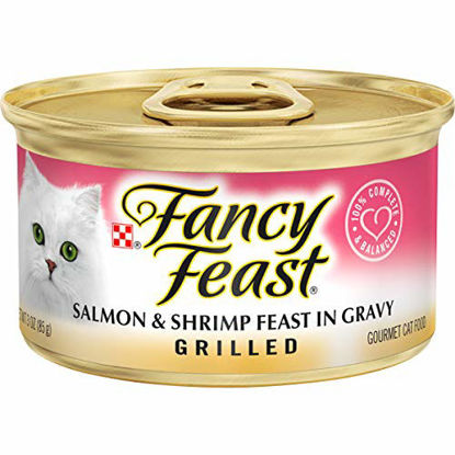 Picture of Purina Fancy Feast Grilled Gravy Wet Cat Food, Salmon & Shrimp Feast - (24) 3 oz. Cans