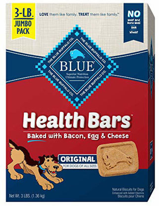 Picture of Blue Buffalo Health Bars Natural Crunchy Dog Treats Biscuits Bacon, Egg & Cheese 48-oz box