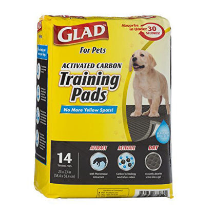 Picture of Glad for Pets Black Charcoal Puppy Pads | Puppy Potty Training Pads That ABSORB & NEUTRALIZE Urine Instantly | New & Improved Quality, 14 count