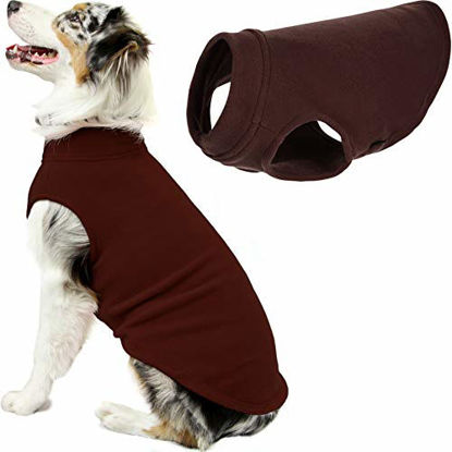 Picture of Gooby Stretch Fleece Dog Vest - Brown, 5X-Large - Pullover Fleece Dog Sweater - Warm Dog Jacket Winter Dog Clothes Sweater Vest - Dog Sweaters for Small Dogs to Large Dogs for Indoor and Outdoor Use