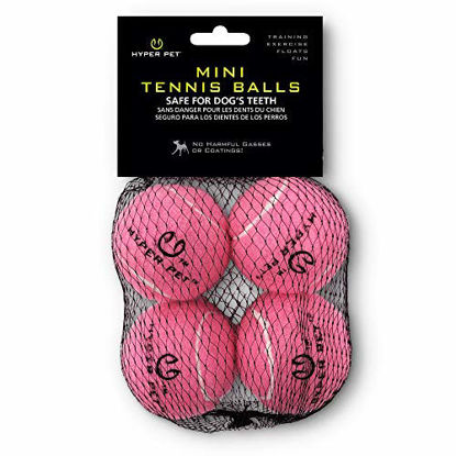 Picture of Hyper Pet Mini Tennis Balls for Dogs, Pet Safe Dog Toys for Exercise and Training, Pack of 4, Pink