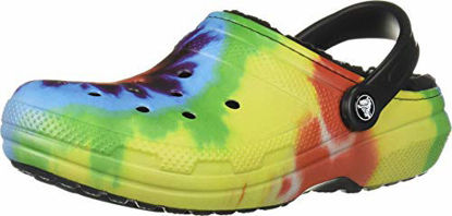Picture of Crocs Men's and Women's Classic Tie Dye Lined Clog | Warm and Fuzzy Slippers