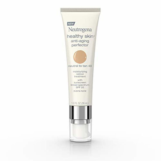 Picture of Neutrogena Healthy Skin Anti-Aging Perfector Tinted Facial Moisturizer and Retinol Treatment with Broad Spectrum SPF 20 Sunscreen with Titanium Dioxide, 40 Neutral to Tan, 1 fl. oz