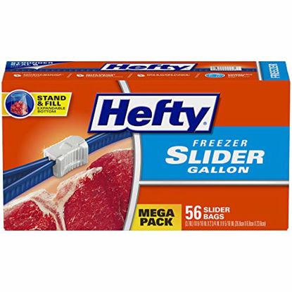 Picture of Hefty Slider Freezer Storage Bags, Gallon Size, 56 Count