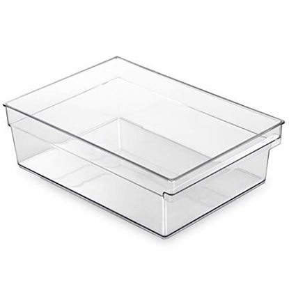 Standard X-Large BINO Clear Plastic Storage Bin with Built-In Pull Out Handle 
