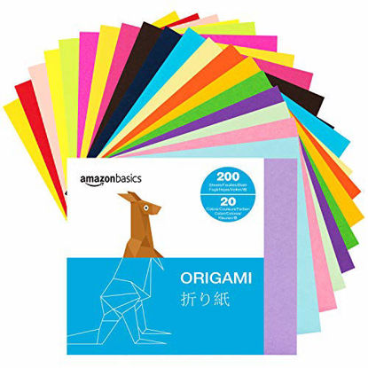 Picture of Amazon Basics Origami Paper, Assorted Colors, 200 Sheets