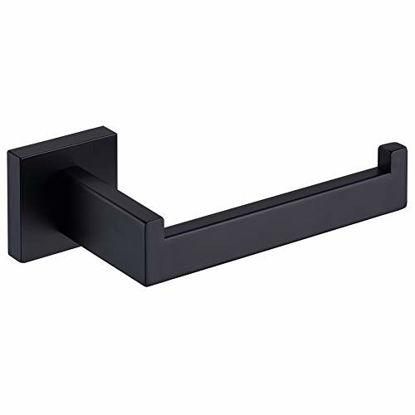 Picture of TASTOS Toilet Paper Holder Matte Black, Toilet Tissue Roll Holders Dispenser and Hangers Wall Mounted for Bathroom & Kitchen, Stainless Steel Modern Square Style
