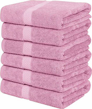 Picture of Utopia Towels Medium Cotton Towels, Pink, 24 x 48 Inches Towels for Pool, Spa, and Gym Lightweight and Highly Absorbent Quick Drying Towels, (Pack of 6)