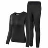 Picture of HEROBIKER Women's Thermal Underwear Set, Ultra Soft Thermal Shirt Long Johns with Fleece Lined - Winter Base Layer SetsL, Black