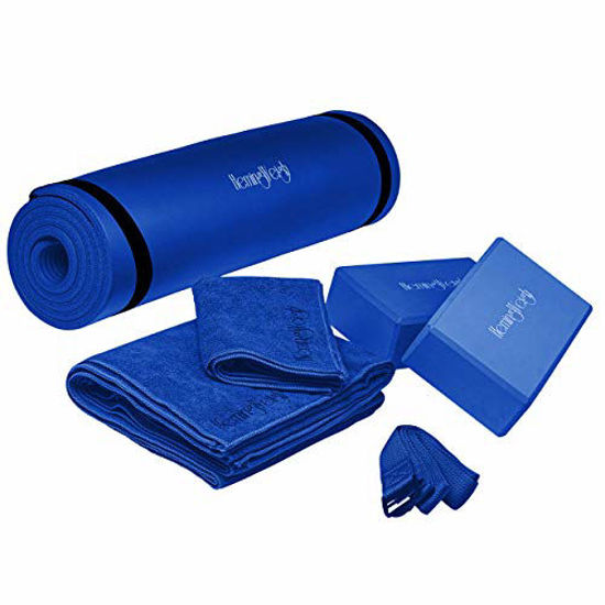 GetUSCart- HemingWeigh Yoga Kit - Blue Yoga Mat Set Includes