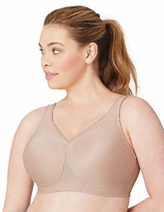 Picture of Glamorise womens Full Figure Plus Size MagicLift Seamless Wirefree Sports Bra #1006, Café, 42D