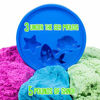 Picture of SLIMYSAND Bucket, 5 Pounds of SlimySand in 3 Colors (Blue, Green and Purple), 3 Molds, Reusable Bucket for Storage. Super Stretchy & Moldable Cloud Slime!