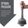 Picture of JS Jackson Supplies Professional Bellows Accordion Toilet Plunger, High Pressure Thrust Plunge Removes Heavy Duty Clogs from Clogged Bathroom Toilets, All Purpose Power Plungers for Bathrooms, Grey