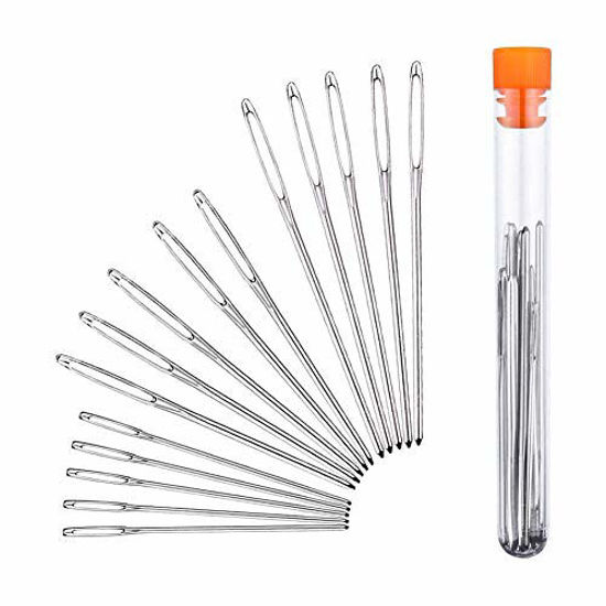 Large Eye Blunt Needles, 15 Pcs Stainless Steel Yarn Knitting Needles,  Extra Large-Eye Yarn Sewing Needles, Knitting Darning Needles with Clear  Bottle, Suitable for Crochet Projects, Silver 