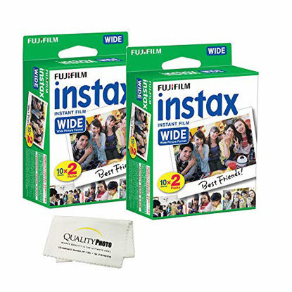 Picture of Fujifilm instax Wide Instant Film for Fujifilm instax Wide 300, 200, and 210 cameras w/ Microfiber Cloth by Quality Photo (40 Exposures)