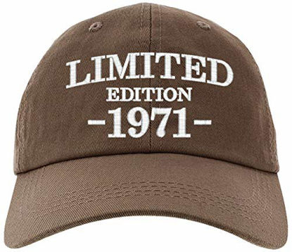 Picture of Cap 1971-50th Birthday Gifts, Limited Edition All Original Parts Baseball Hat 1971-EM-0004-Brown