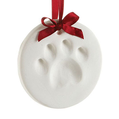Picture of Pearhead Pet Pawprint Hanging DIY Keepsake Ornament, Dog or Cat, Pet Owner Holiday Christmas Gift, White