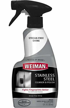 Picture of Weiman Stainless Steel Cleaner and Polish Trigger Spray - Protects Against Fingerprints and Leaves a Streak-less Shine - 12 Ounce