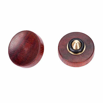 Picture of VKO Wood Soft Shutter Release Button Compatible with Fujifilm X-T30 X-T3 X100F X-T20 X-PRO2 X-E2S X20 X30 X100T X100S X-E2 X-E3 XPRO-1 SXT-2 X-T10 Camera 12mm Concave Surface Red(Wood Grain Random)