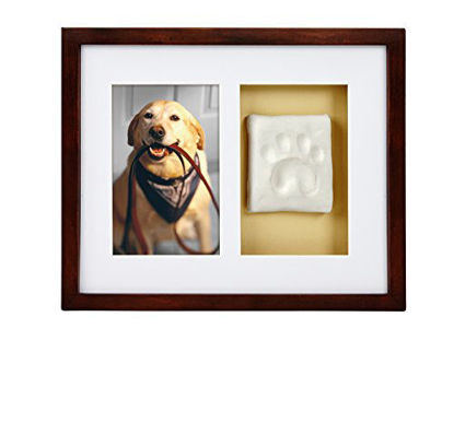 Picture of Pearhead Dog Or Cat Paw Prints Pet Wall Frame With Clay Imprint Kit, Perfect Pet Keepsake Espresso