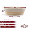 Picture of (10x6 inch) Oval Proofing Basket Set by Bread Story Oval Brotform Handmade Unbleached Natural Cane Bread Baking Kit with Cloth Liner Bread Baking e-book Course
