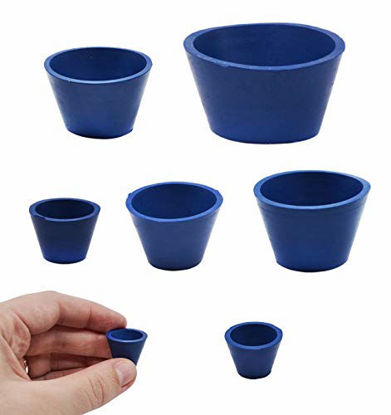 Picture of 7 Piece Filter Adapter Tapered Cones Set - Designed for Use with Buchner Funnels - Multiple Sizes - Neoprene Rubber - Eisco Labs