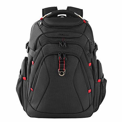 Travel Laptop Backpack 15.6 inch XL Heavy Duty Computer Backpack Pockets Water-Repellent Business College Daypack Stylish School Laptop Bag for Men/Women-Black 
