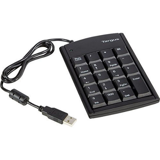 Picture of Targus Ultra Mini USB Keypad with USB Port Connector, True Plug-and-Play Device, Connects with Laptop, Desktop and Other Devices, Black (PAUK10U)
