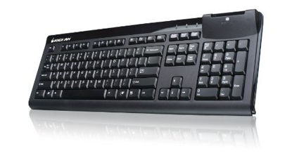 Picture of IOGEAR 104-Key Keyboard with Integrated Smart Card Reader, GKBSR201