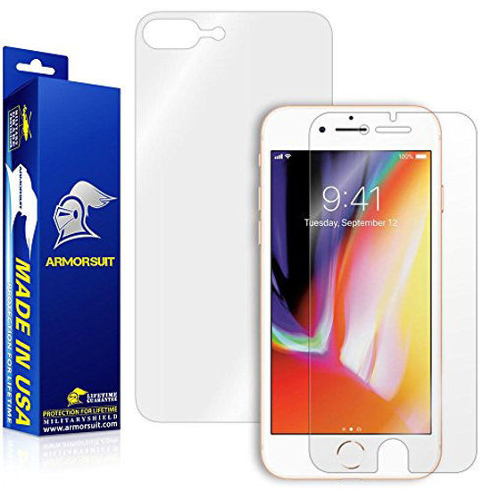Picture of Armorsuit MilitaryShield Screen Protector [Case Friendly] + Back Film Protector (Front + Back Film) for Apple iPhone 8 Plus - Anti-Bubble HD Clear Film