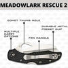 Picture of Spyderco Byrd Meadowlark 2 Rescue Lightweight Folding Knife with 3.05" Stainless Steel Sheepfoot Blade and High Performance Black FRN Handle - SpyderEdge - BY19SBK2