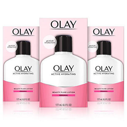 Picture of Olay Active Hydrating Beauty Moisturizing Lotion, Facial Moisturizer To Restore Dry Skin, Newer Version - 6.0 Fl Oz, Pack of 3