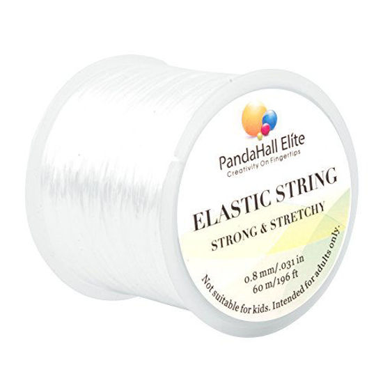 GetUSCart- Pandahall 1 Roll 0.8mm White Elastic Stretch Polyester Jewelry  Bracelet Elastic String Cord (60m/Roll)