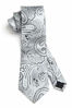 Picture of HISDERN Paisley Tie for Men Handkerchief Woven Classic Floral Men's Necktie & Pocket Square Set Silver