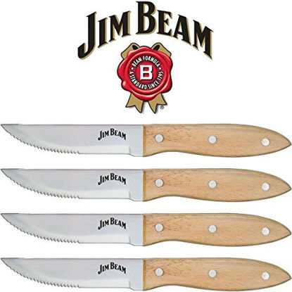 Picture of Jim Beam Steak Knife Set (4 Pack), JB0165, 10", Brown