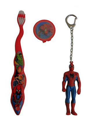 Picture of Spiderman Toothbrush - Travel Toothbrush with Mini Chain Figurine and Cap