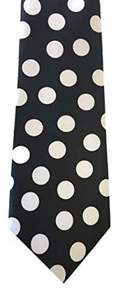 Picture of White and Black Polka Dot Tie Necktie Unisex