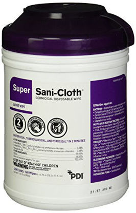 Picture of PDI-Q55172 Professional Disposables Surface Disinfectant Super Sani-Cloth Wipes, 160 Count - Purple
