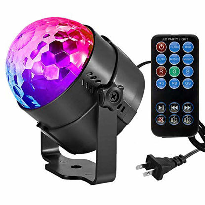Picture of Led Sound Activated Party Lights with Remote Control DJ Lighting Disco Ball Strobe Club Lamp 7 Modes Stage Par Light Magic Mini Led Stage Lights for Christmas Home Room Dance Partiee Parties Birthday
