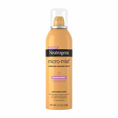 Picture of Neutrogena Micromist Airbrush Sunless Tanning Spray, Gradual Sunless Indoor Tanner with Witch Hazel, Alcohol-Free, Oil-Free & Non-Comedogenic Formula, Medium Intensity, 5.3 oz