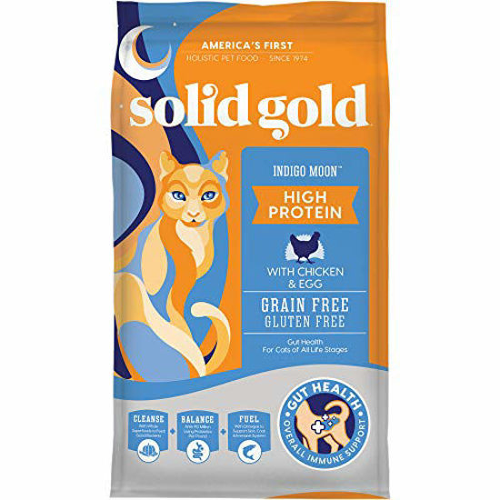 Picture of Solid Gold - Indigo Moon with All Natural Chicken & Egg - Grain Free & Gluten Free - High Protein Holistic Dry Cat Food for All Life Stages - 3lb Bag