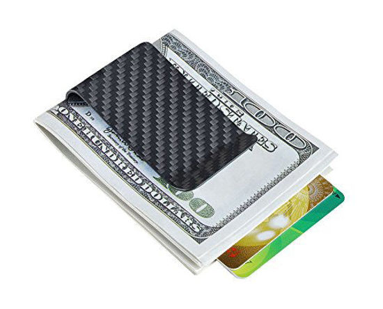 Picture of Carbon fiber wallet Money Clip Credit Card holder-CL CARBONLIFE Clips for men Matt Black