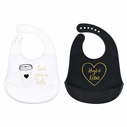 Picture of Hudson Baby Unisex Baby Silicone Bibs, Latte, One Size