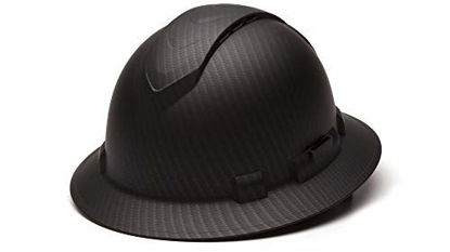 Picture of Pyramex Ridgeline Full Brim Hard Hat, Vented, 4-Point Ratchet Suspension, Matte Black Graphite Pattern