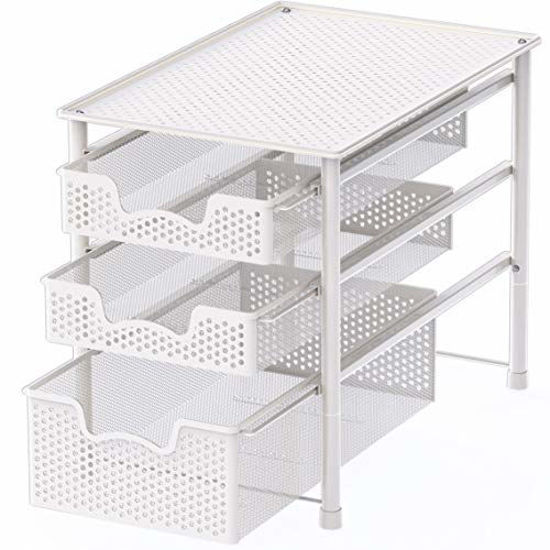 GetUSCart- Simple Houseware Stackable 3 Tier Sliding Basket Organizer ...