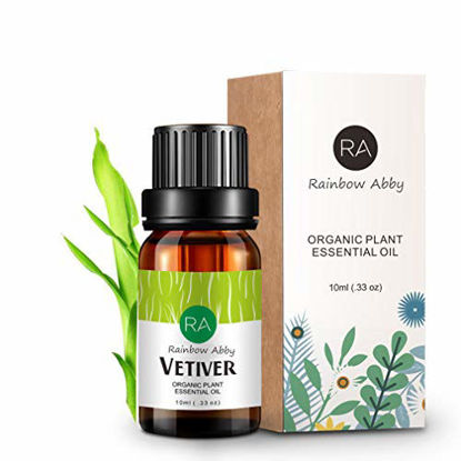 Picture of RAINBOW ABBY Vetiver Essential Oil 100% Pure Therapeutic Trade Aromatherapy Oil for Diffuser, SPA, Perfumes, Massage, Skin Care, Soaps, Candles - 10ml