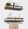 Picture of Soduku Floating Shelves Wall Mounted Storage Shelves for Kitchen, Bathroom,Set of 2 Brown